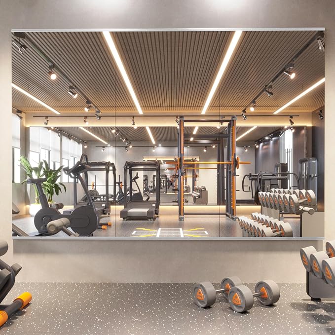 pertetey 67 x 24 in Home Gym Mirrors, Frameless, 3-Pack by PERTETEY