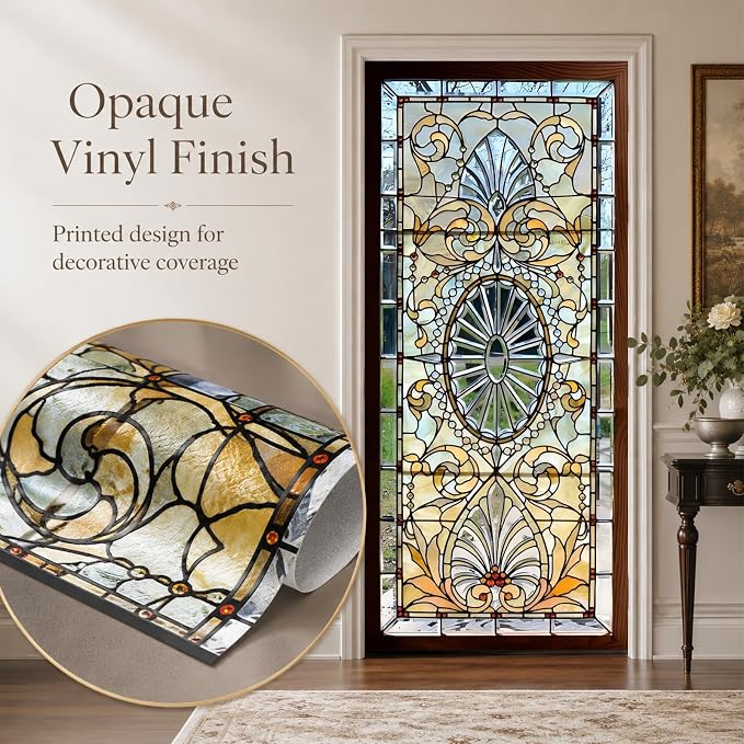 Door Stickers Peel Stick Murals-Wall Covers Decorative Decal Opaque Glass | 30.3"W x 78.7"H, 3D Opaque Glass Wallpaper，Waterproof Removable Opaque Vinyl Self Adhesive Fake Door Decor for Home Office - Image 4