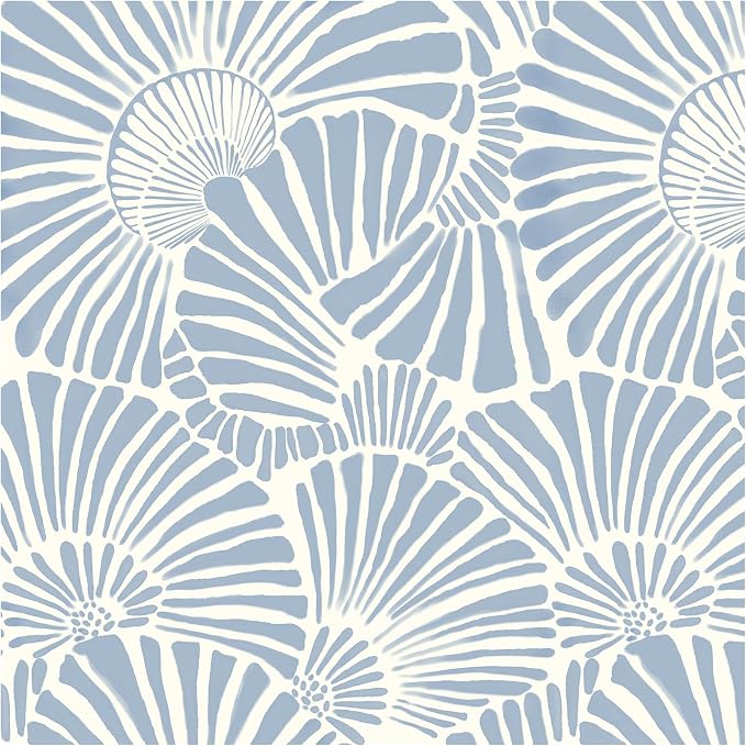 Theper White and Blue Wallpaper Peel and Stick Wallpaper Modern 17.3"×197" | Boho Wall Paper Self Adhesive Removable Wallpapers for Bedroom Blue Contact Paper for Cabinets Drawers Shelf Home Decor Vinyl by Theper