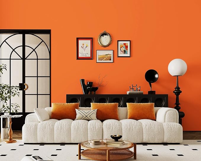 Dimoon 393''x17.7'' Orange Peel and Stick Wallpaper Contact Paper Modern Self Adhesive Wall Paper Removable Renter Friendly Textured Solid Color Shelf Vinyl Roll (393''x17.7'',Tropical Orange) - Image 8