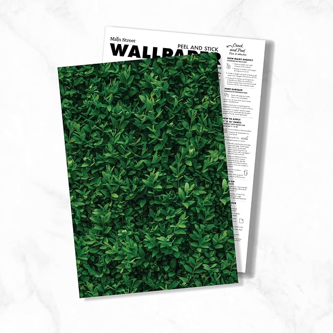 Main Street Peel and Stick Wallpaper Sheets, Plant Wall, 12-Pack | 11 x 16 in sheet size; Covers up to 14.67 sq ft; Eco-friendly paper material; No paste or additional adhesive required - Image 7