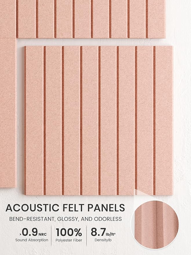 Bumusty 36"x 24" Large Felt Bulletin Board Tiles,Pink | 6-Pack Cork Board Alternative, Wall Decor, 30 Pushpins, 30 Adhesive Tabs, Vision Board, Office, Classroom, Home, Dorm - Image 3