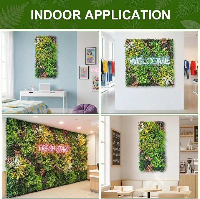 40" x 20" Artificial Grass Wall Panels - UV Anti Greenery Hedge Wall Decor | Lifelike Grass Wall Backdrop, Maintenance Free Privacy Screen Fence for Balcony Garden, Indoor Outdoor Green Grass Wall - Image 6