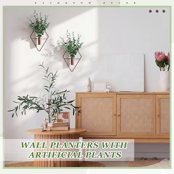 Canlierr 4 Pcs Wall Decor Hanging Planters, Eucalyptus, Bronze - Image 5