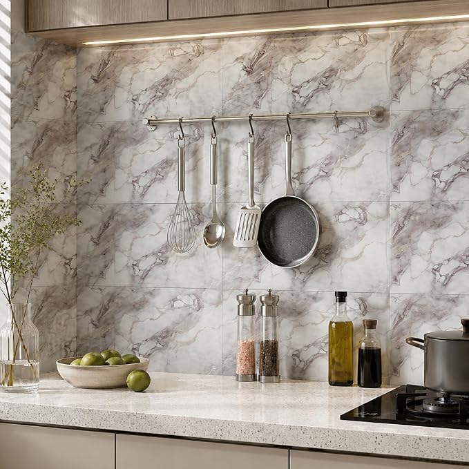 10pcs Peel and Stick Shower Tile Waterproof Marble Tiles Wall Panels | 11.8"X11.8" Self-Adhesive Backsplash for Home Bathroom Kitchen Showers (Not Real Tile) - Image 4
