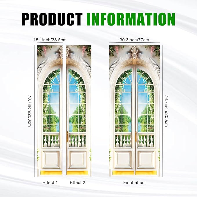 HOMETITUTE Arched White Door River Nature Peel Stick 30.3x78.7 Vinyl | Wall Cover Poster Decals Removable Wallpaper Self Adhesive Livingroom Bedroom Office - Arched River - Image 3