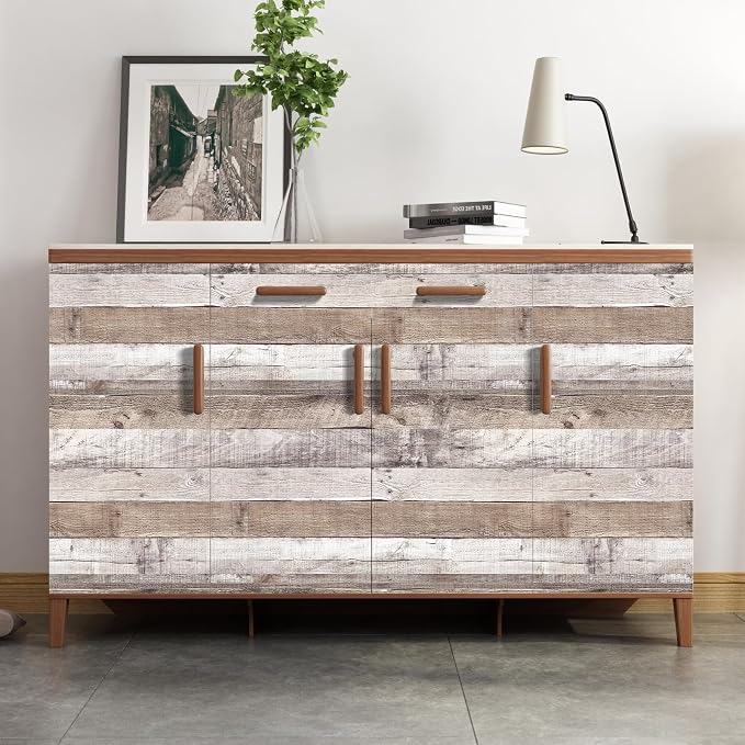 Vintage Wood Wallpaper Rustic Stick and Peel Self Adhesive Distressed Look Vinyl Shelf Home Panel Wall Paper Covering Film 17.3"×1200" - Image 4