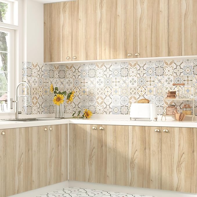 WESTICK Light Wood Grain Contact Paper Peel and Stick Countertops Waterproof Wood Wallpaper for Kitchen Cabinets Self Adhesive Wooden Vinyl Wrap for Countertop Covers Table Desk 24" x 394" - Image 4