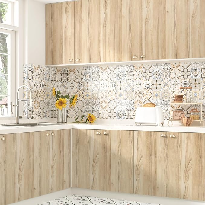 WESTICK Light Wood Contact Paper for Countertops Waterproof Wood Wallpaper | Peel and Stick Vinyl Countertop Contact Paper for Desk Kitchen Cabinets Drawers Shelves Table Walls 24"x118" Matte - Image 4
