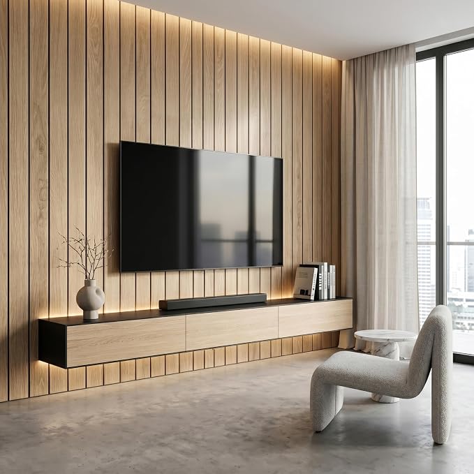 Peel and Stick Wall Panels：Waterproof & Easy to Cut, 236"x15.7" Natural Oak | Self-Adhesive PVC Wood Panels for Interior Walls, Slat Panels 3D Wood Grain Look,Ideal for Living Room, Bedroom & Ceilings - Image 10