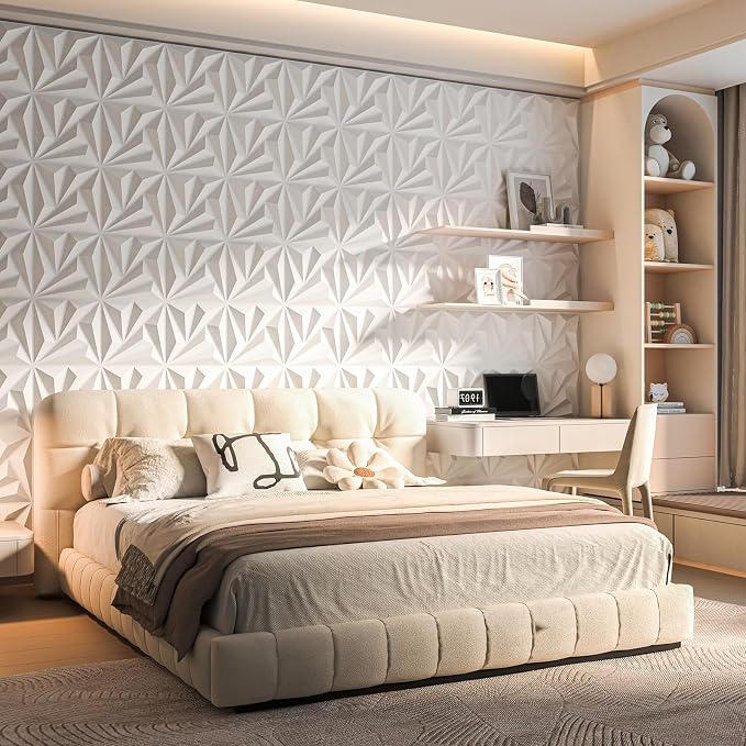Art3d 100 Pack Decorative 3D Wall Panels, 97 Sq.feet PVC Interior Wall Décor, 11.8"x11.8", White - Image 7