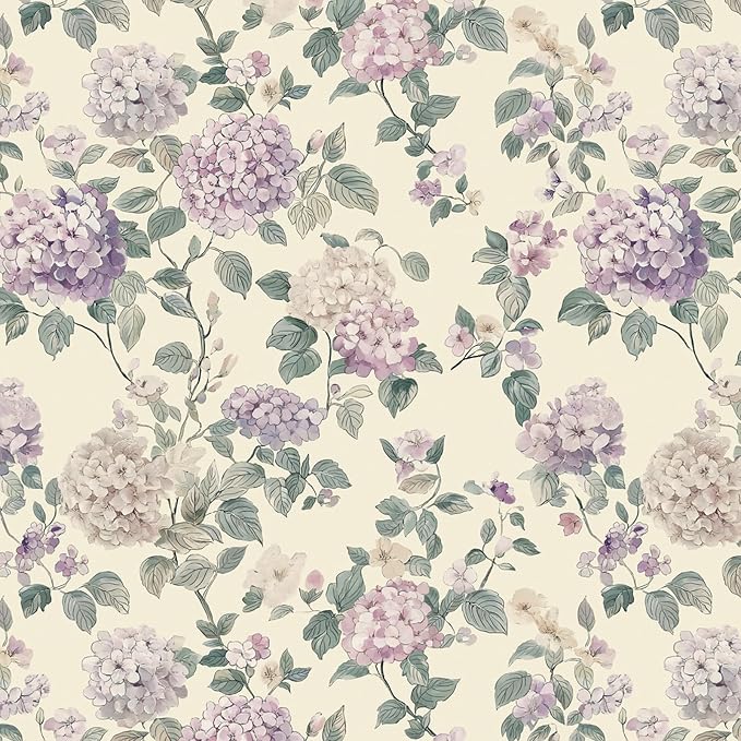 Vintage Floral Wallpaper, Boho Floral Wallpaper Peel and Stick Farmhouse Botanical Self Adhesive Contact Paper Fun Wildflower Contact Paper Cabinets for Nursery Bedroom Bathroomm 17.3" x 197" by CiCiwind