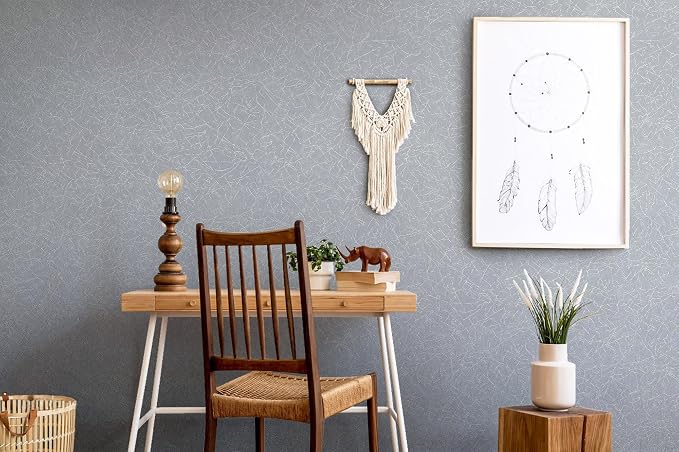 Safiyya 17.3 inch X 118 inch Peel and Stick Wallpaper Silver Grey Silk Wallpaper Textured Removable Wall Paper Self Adhesive Contact Paper for Walls Vinyl Rolls - Image 5