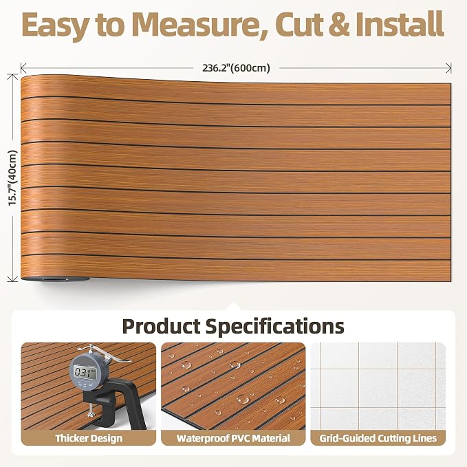 Peel and Stick Wood Slat Wall Panel 3D PVC Faux Walnut Wood Grain Wallpaper | 15.75"x236" Soundproof Wall Panels with Self Adhesive, Wall Coverning for Accent Walls Ceiling Bedroom Bathroom Kitchen Decor - Image 5