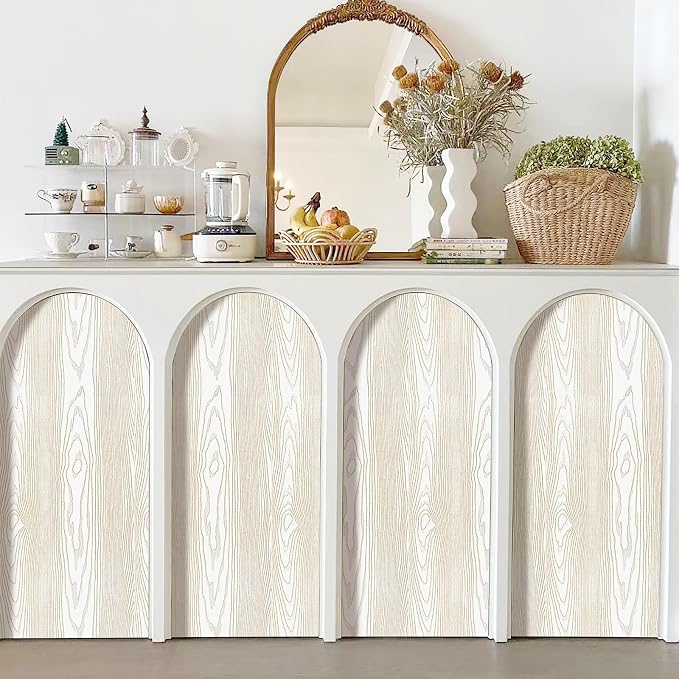 White and Gold Wood Contact Paper 17.3"x80" Peel and Stick Wallpaper | Rustic Wooden Removable Self-Adhesive Wallpaper Wood Grain Contact Paper for Countertops Cabinets - Image 7