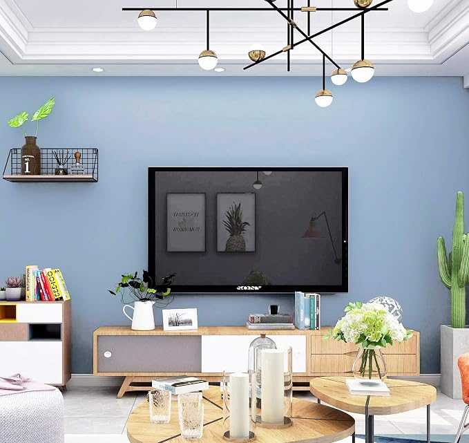 Safiyya 393"x17.7" Blue Wallpaper Grey Blue Peel and Stick Wallpaper Contact Paper Decorative Removable Self Adhesive Wall Paper Vinyl Rolls for Wall - Image 8