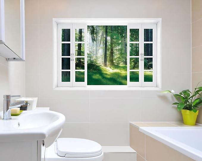 FLFK Fake Window Wall Mural - Nature Scene Forest Peel and Stick Decal, 48 x 32 inches, Set of 2 Sheets - Image 5