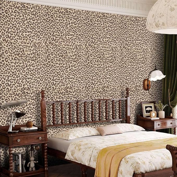Arthome Leopard Print Peel and Stick Wallpaper 17" x 240" | Removable Cheetah Contact Paper, Covers 28.3 sq ft. Great for High Ceilings, Stair Risers or Seamless Tall Wall Makeovers - Image 4