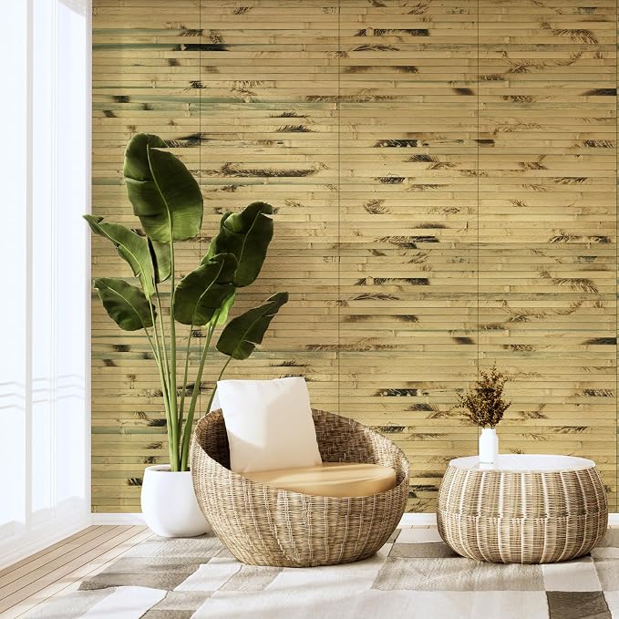 Art3d 12 x 96 in Pole Wrap Natural Bamboo Wall Panel, 1-Pack, Light Burned | Renewable Raw Board, Waterproof, No Emission, Wear-Resistant, Freely Cuttable, Stylish Wall Decor for Bedroom and Office - Image 9