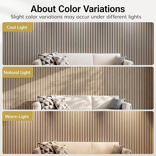 TONOR Wood Wall Panels for Interior Wall Decor-2 Pack 47.2" x 23.6" | Wood Slat Acoustic Panels for-15.5ft² Noise Cancelling and Wall Décor Living Room, Bedroom, Home Decor, Office, Oak - Image 8