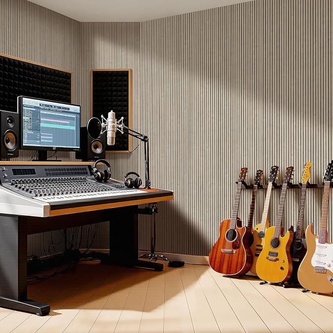 PS Wood Look Slat Wall Panels for Interior Wall Decor, 20-Pack | 78.74 x 11.81 in, Covers 129 sq.ft, Lightweight Self-Adhesive Wall Panels, 3D Wainscoting Wall Covering-White Oak - Image 7