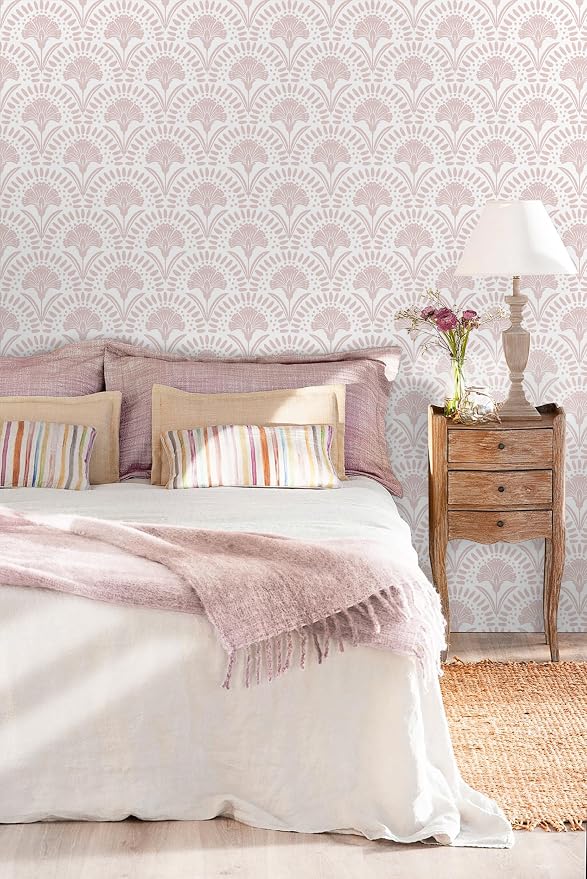 Timeet 17.7 in × 78.7 in Boho Peel and Stick Wallpaper Pink Floral Contact Paper White Pink Flower Wallpaper Removable Self Adhesive for Cabinet Bathroom Waterproof - Image 6