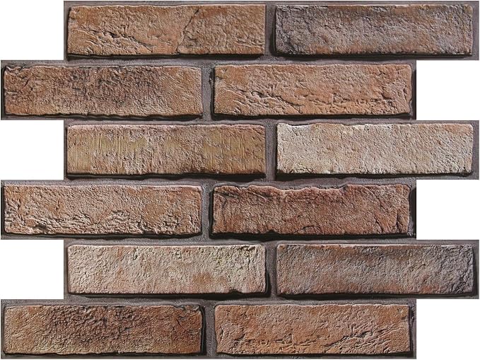 3D Peel and Stick Faux Brick Wall Panels 15.7" x 11.8" 10-Pack | Brown, Brick-Look Textured Wall Sticker, Thin Lightweight PVC Self Adhesive Wall Tiles for Interior Decor, Cover 12.9 sq ft - Image 9