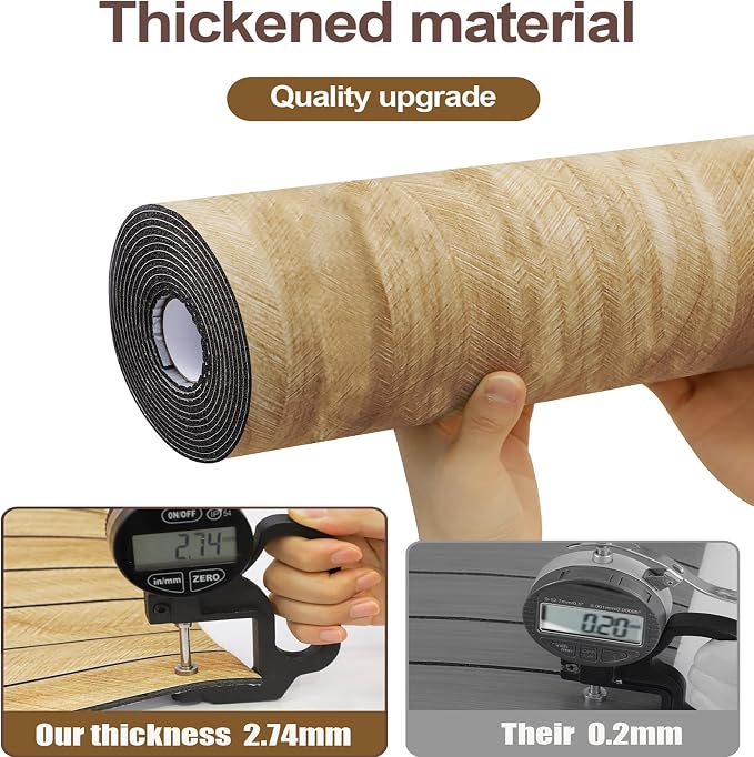 Chejiaye Peel and Stick 3D Wall Panel -15.75"x118"Soundproof Self-Adhesive Wall Sticker, Removable Thick PVC Slat Contact Paper for Kitchen Bedroom,Ceiling Wall Decoration Wood Grain (Dark Brown) - Image 5