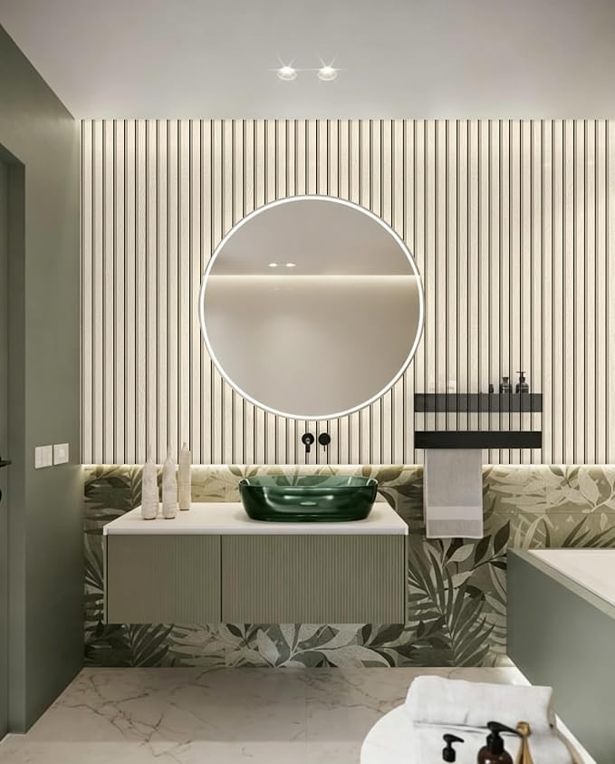 myforHD Wallpaper Peel and Stick Wood Grating Stripe Self-Adhesive Wallpaper Faux Wood Contact Paper Wood Slats Self Adhesive Wall Paper PVC Vinyl Film Removable Waterproof 17.3" x 118" - Image 3