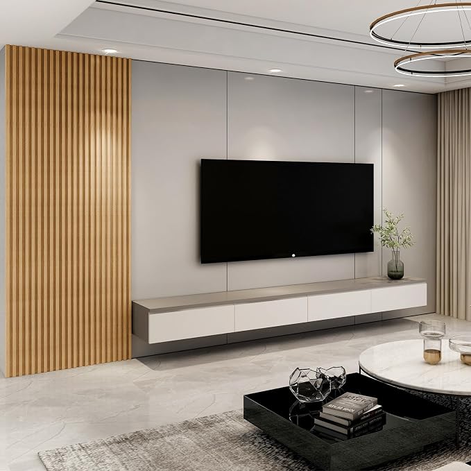 Art3d 96 x 6 in WPC Slat Wall Paneling for Interior Decor, 8-Pack, Oak | Fluted Design, Durable, Moisture Resistant, Cleanable, Easy to Install, Eco-Friendly, for Living Room, Bedroom or Office - Image 2