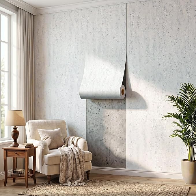 Thick Foam Peel and Stick Wall Covering Roll 15.7” x 118” - Quick Renewal Cover for Old Wall, Self Adhesive Wallpaper for TV Background, Living Room by auxua