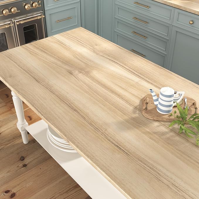 WESTICK Light Wood Grain Contact Paper Peel and Stick Countertops Waterproof Wood Wallpaper for Kitchen Cabinets Self Adhesive Wooden Vinyl Wrap for Countertop Covers Table Desk 24" x 394" - Image 5