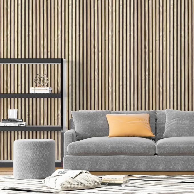 Art3d Fine Bar Design Slim Slat Wall Panel, 104 x 12 Inch, 4-Pack, Teak | Lightweight, Wainscoting, Waterproof, Easy to Clean, Sturdy, Glue on, Elegant Style, for Bedroom, Office, Home Improvement - Image 2