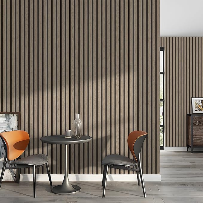 myforHD Wallpaper Peel and Stick Wood Grating Stripe Self-Adhesive Wallpaper Faux Wood Contact Paper Wood Slats Self Adhesive Wall Paper PVC Vinyl Film Removable Waterproof 17.3" x 118" - Image 8