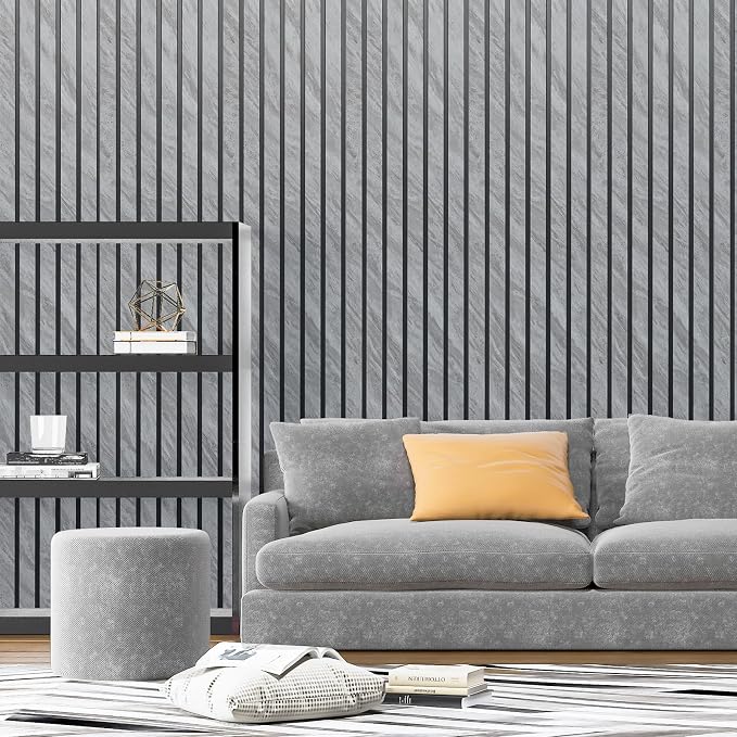 Art3d Six-Grid Design Slim Slat Wall Panel, 104 x 12 Inch, 4-Pack, Granite | Lightweight, Wainscoting, Waterproof, Easy to Clean, Sturdy, Glue on, Elegant Style, for Bedroom, Office, Home Improvement - Image 2