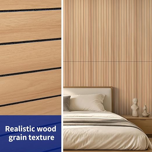 Art3dwallpanels 6-Pack Peel and Stick Wood Panels for Wall PVC, Oak | Self-Adhesive Slat Wall Panels, PVC Thick, 48 x 16 in, 3D Wood Grain Wallpaper, for Walls and Ceilings, Packed in Long Boxes - Image 4