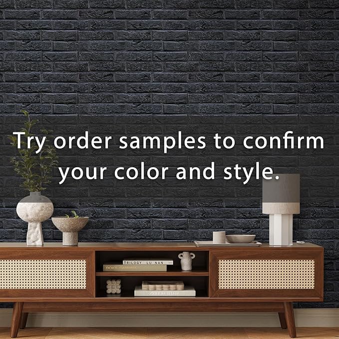 Commomy Peel and Stick Faux Brick 3D Wall Panels 12 pcs of 22.8" x 11.8" | Thin & UrltraLight PVC Fake Brick Wall Paneling for Living Room,Home Office Interior Home Wall Decor(Covers 22.48 sq.ft) - Image 8