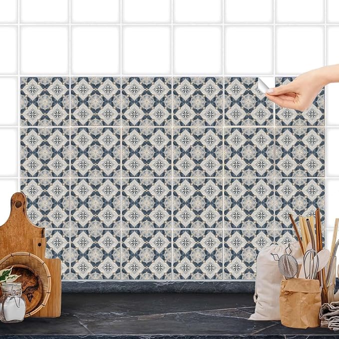 Wall Tiles Peel and Stick Waterproof - 24 Pcs (6x6 Inch) Wall Stickers Backsplash Decals for Kitchen, Bathroom, Removable Self-Adhesive Vinyl Art (Multi-color15-24, 6x6 Inch) - Image 6