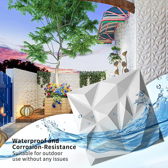 Art3d 100 Pack Decorative 3D Wall Panels, 19 Sq.Feet PVC Interior Wall Décor, 11.8"x11.8", White - Image 4