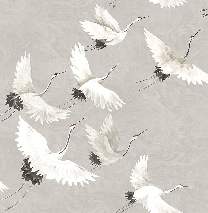 NuWallpaper Halcyon Peel and Stick Wallpaper, Grey Textured Removable Contact Paper for Walls, Self Adhesive Wall Covering for Bedroom Living Room Accent Wall by NuWallpaper