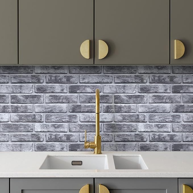 Commomy Faux Brick 3D Wall Panels,Thin UrltraLight PVC 22.8" x 11.8" | Thin UrltraLight PVC Peel and Stick Tile Retro Brick Printable for Bedroom,Living Room,TV Background（Covers 22.48 sq.ft) - Image 8