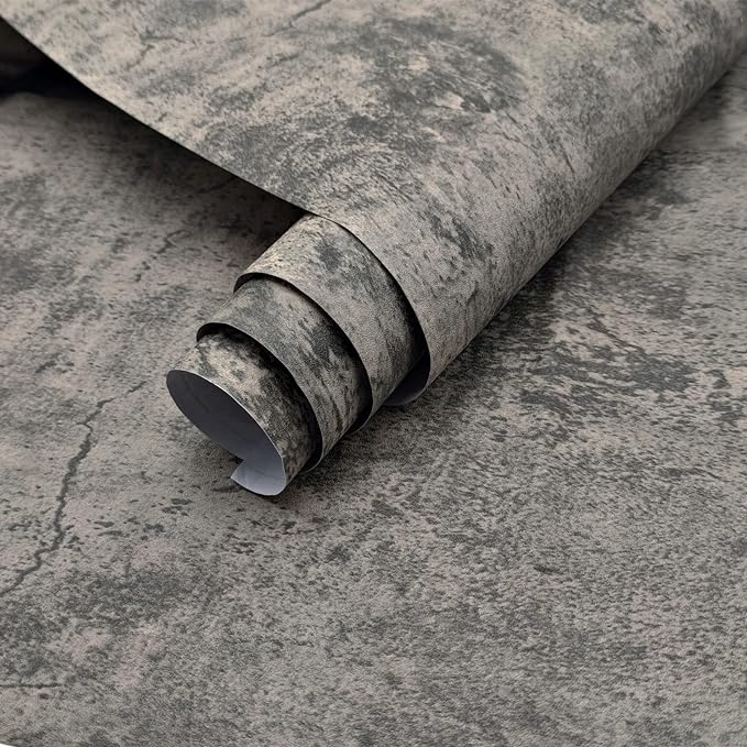 3yecao Grey Concrete Contact Paper Gray Concrete Wallpaper Peel and Stick | 16"×118"Thick Light Beige Cement Contact Paper Waterproof Vinyl Industrial Self Adhesive Cement Wall Sticker for Countertops by 3YECAO