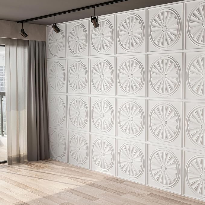 Art3dwallpanels Ceiling Tiles 12 Pack, 24 x 24 Inch, White | Drop Ceiling Tiles, High Grade PVC, 3D Wall Panels for Interior Wall Decor, Fire Rated, Waterproof, Light Weight - Image 7