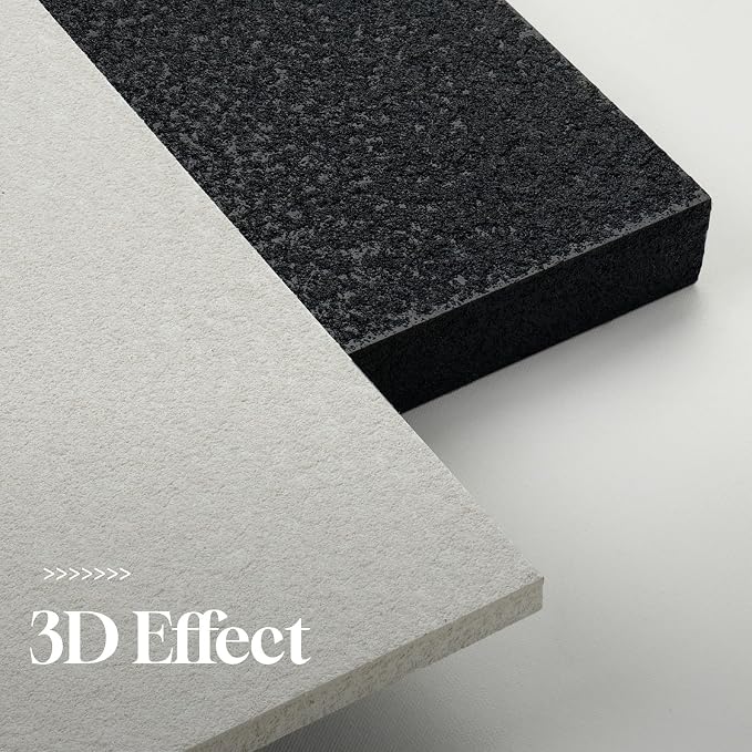 Cuspin Modern Black and White 3D Wall Art for Living Room, 28x36 In | Minimalist wood wall art, Sandstone-like textured artworks for walls, Bedroom dining room hallway office wall decor - Image 5