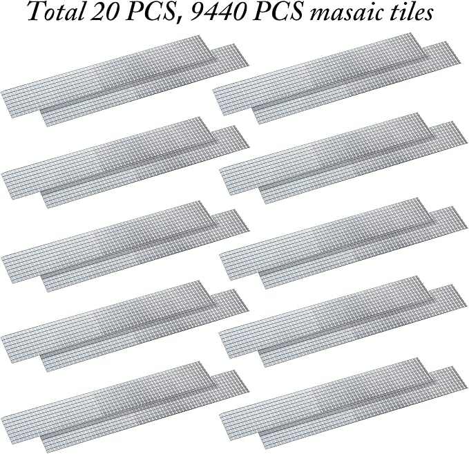 PP OPOUNT 9440 PCS Self Adhesive Mirror Mosaics Sheets, 5 x 5 mm Silver Mirrors Mosaic Square Glass for Craft,Home Decorations - Image 3