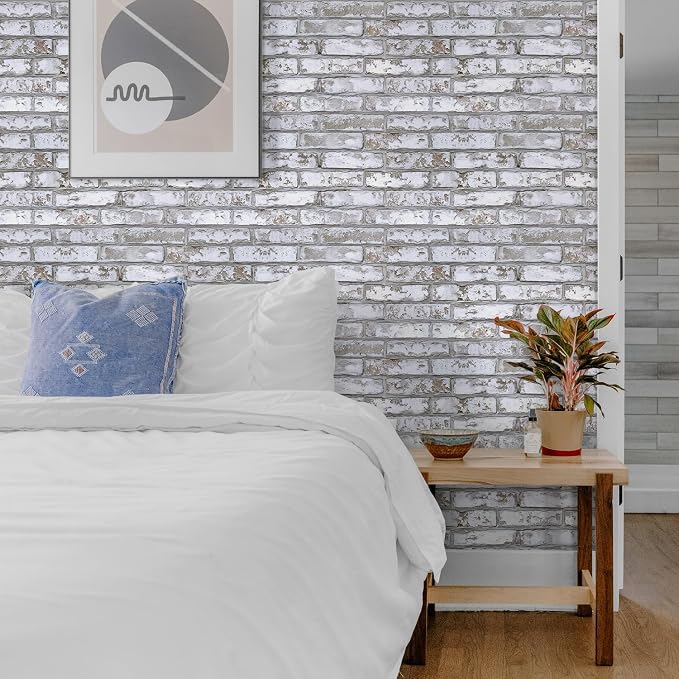 COMSTICKC 3D Peel and Stick Faux Brick Wall Panels for Quick DIY Wall Decor | 12 Pcs 22.8" x 11.8", Not Real Brick, Ultra-Light PVC 3D Fake Brick Wallpaper Decorative Tiles Covering, Cover 22.48 sq ft - Image 7
