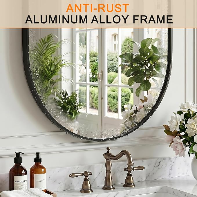Oval Bathroom Mirror, 24"x36" Black Vanity Mirror for Over Sink - Image 4