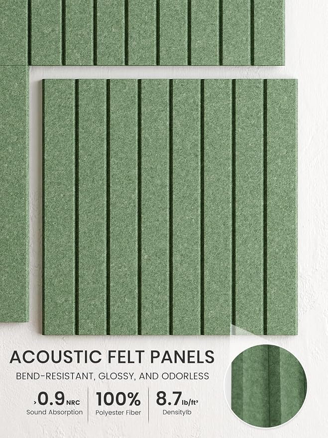 Bumusty 36"x 24" Large Felt Bulletin Board Tiles,Moss Green | 6-Pack Cork Board Alternative, Wall Decor, 30 Pushpins, 30 Adhesive Tabs, Vision Board, Office, Classroom, Home, Dorm - Image 3