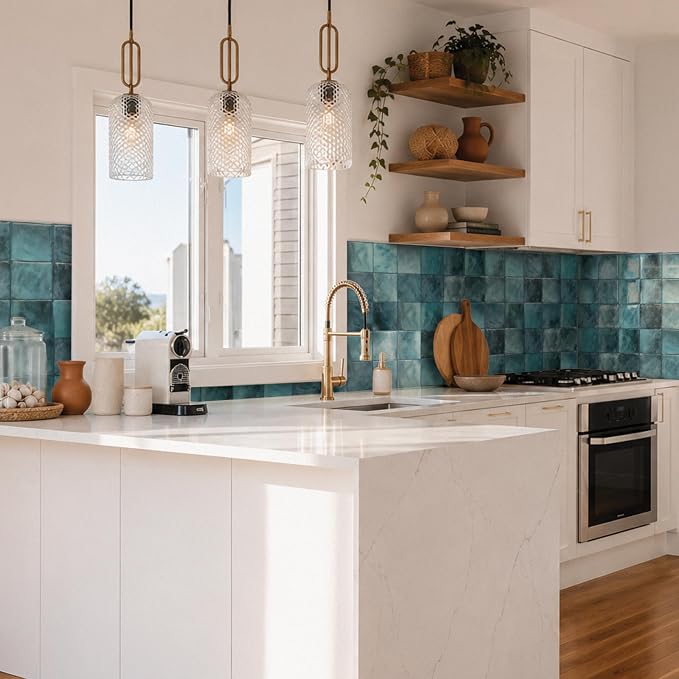 Smart Tiles Peel and stick backsplash, Zellige Teal Green, 9"x9" | 5 Pack (2.65m²), Glossy, Heat And Moisture Resistant, Low VOC, Kitchen/Bathroom, Perfect For Rental Dress, Made In Canada - Image 7