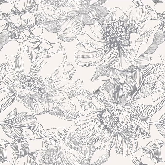 Ismoon Vintage Floral Wallpaper Peel and Stick Boho Beige and Gray Contact Paper 17.3inx6.5ft Removable Self Adhesive Wall Paper for Bathroom Bedroom Cabinet Mural Wall Decor Vinyl Renter Friendly by Ismoon